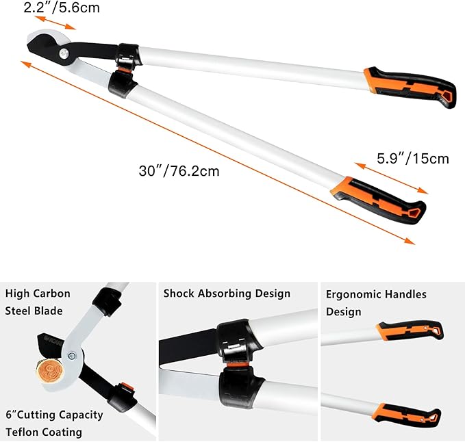 GARCARE 4-in-1 Garden Pruning Set Heavy Duty Garden Clippers | Bypass Lopper, Hedge Shears, Garden Scissors & Folding Saw, Heavy Duty Steel Blades, Ideal for Branches, Shrubs & Hedges