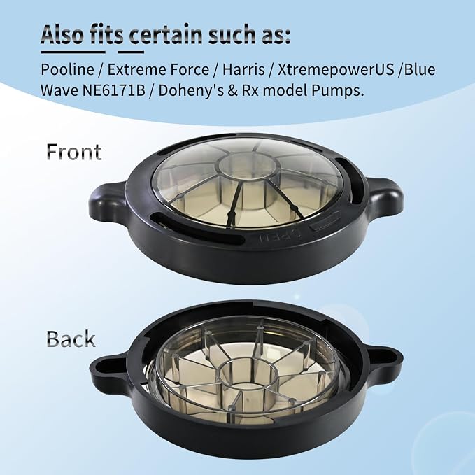 Pool Pump Basket Cover Compatible with Splapool Deluxe Pureline Pool Pumps | Pool Pump Lid Compatible with Splapool 72728 72729 72730 72747 72748 Most Modles，Fit 0.75HP/1HP/1.5HP/2HP Pump, with O-Ring