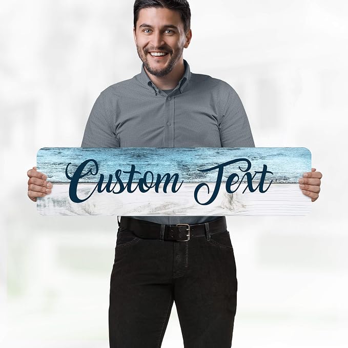 Custom Sign, Custom Street Sign, 11 Font Colors, 13 Font Styles, 4 Hole Options, 22 Sizes, 8x32 Inches, Rust Free DiBound, Fade Resistant, Made in USA by My Sign Center (Coastal)