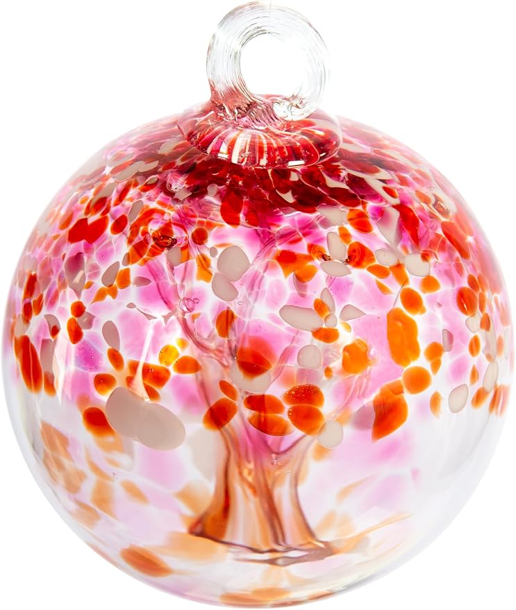 Dale Tiffany AS23072-D6 Tree of Life Glass Gazing Ball, Blush, 6"