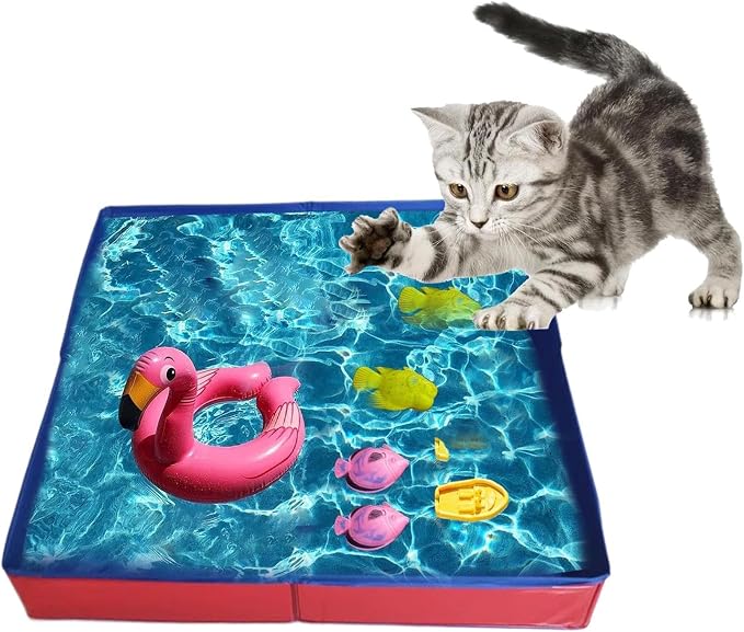 Foldable Pet Swimming Pool 50x50x10cm PVC Dog Pool Square-Shaped Non-Inflatable Bathing Tub for Pet Small Dogs Cat Duck