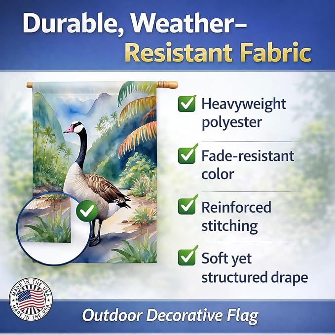 Caroline's Treasures Hawaii Hawaiian Goose House Flag Large Porch Sleeve Pole Decorative Outside Yard Banner Artwork Wall Hanging, Polyester, House Size, Multicolor