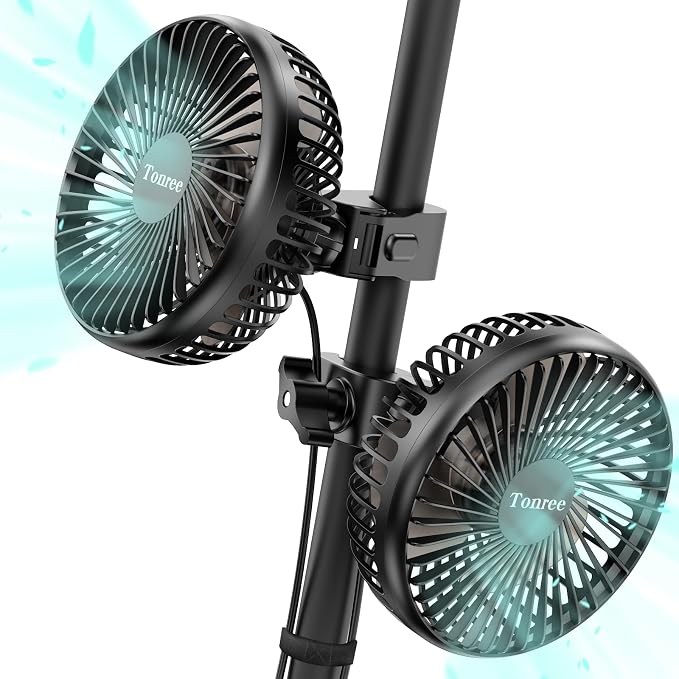 Grow Tent Fan 2 Pack, 5.5" Greenhouse Clip Fan with Brushless Motor and Non-slip Clamp, Strong Airflow and Low Noise, 360° Tilt, Easy Mount for Plant Hydroponics Circulation Cooling Ventilation