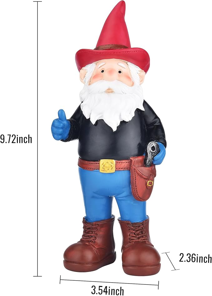 Garden Gnomes Statues for Yard Decorations Outdoor, Funny Cowboy Gnome Garden Lawn Figurines for Home Patio Yard Decor Indoor, Gardening Housewarming Gift
