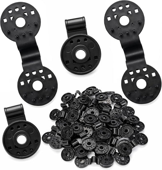 Svepndic 100 PCS Shade Cloth Clips, Plastic Shade Net Clips for Mesh or Thin Shade Fabric, Round Black Clips for Mesh Tarp, Bird Netting, Garden Netting and Sun Shade Cover