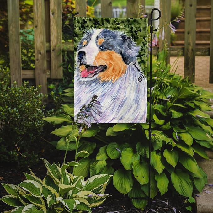 Caroline's Treasures SS8736GF Australian Shepherd Garden Flag Mailbox Flag Decorative Yard Flag Banner Outside Patio Artwork Yard Flower Beds, Garden Size, Multicolor