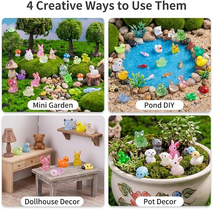 350 pcs Mini Resin Animals Many Styles Variety Tiny Animals Figures Miniature Little Small Animal Figurines Bulk for Micro Fairy Garden Landscape Accessories Hide Crafts Decor Aquarium