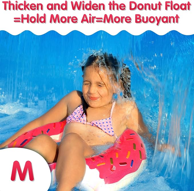 DMAR Donut Pool Float - Donut Tube & Ring for Beach & Pool