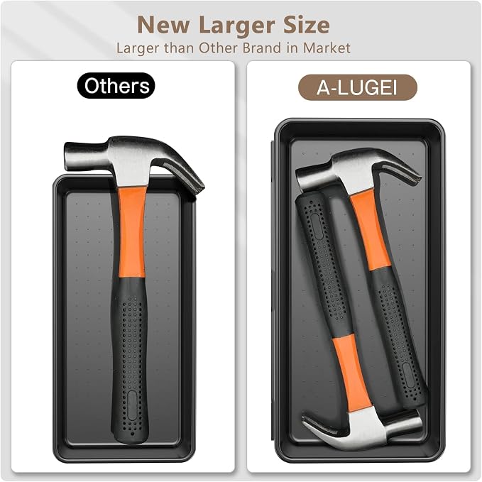 A-LUGEI【70】【6 Size】Tool Box Organizer Tray Divider Set, 【Black】 Desk Drawer Organizer, Garage Organization and Storage Toolbox Accessories Rolling Tool Chest Cart Cabinet WorkBench Small Part