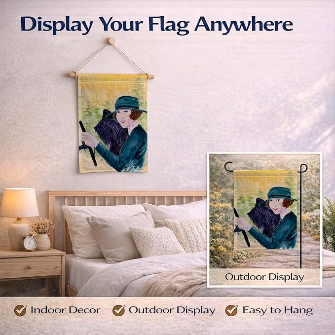 Caroline's Treasures SS8549GF Lady driving with her Briard Garden Flag Mailbox Flag Decorative Yard Flag Banner Outside Patio Artwork Yard Flower Beds, Garden Size, Multicolor