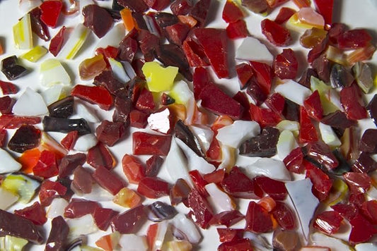 Terrazzo Grade Decorative Aggregate Stones for Countertops, Terrazzo Flooring, Outdoor Gardens, etc. (5 pounds, Indian Corn Glass)