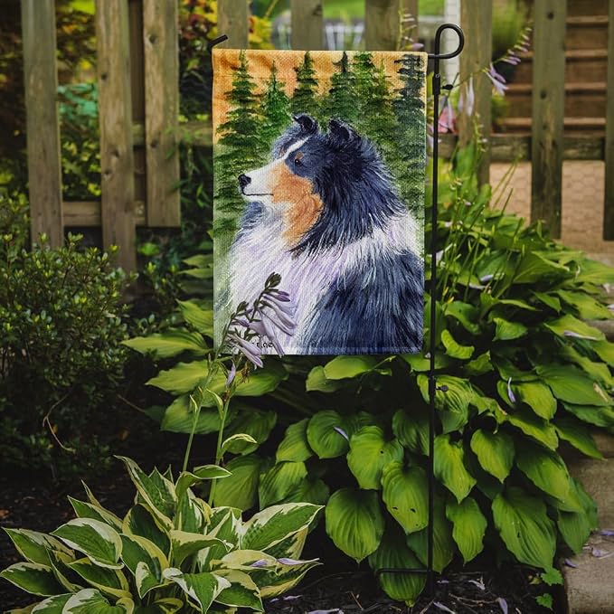 Caroline's Treasures SS8142GF Sheltie Garden Flag Mailbox Flag Decorative Yard Flag Banner Outside Patio Artwork Yard Flower Beds, Garden Size, Multicolor