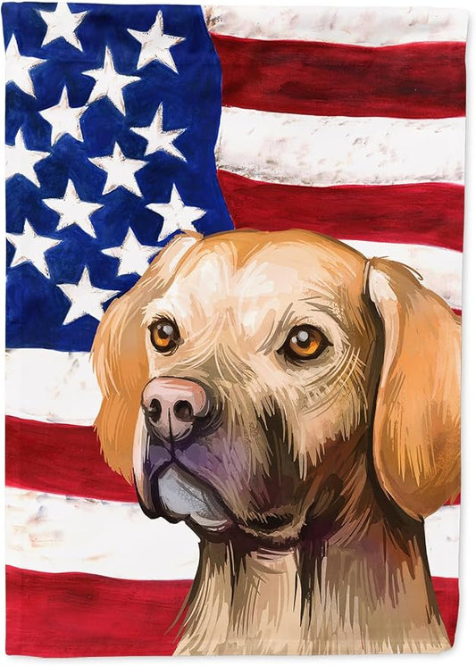 Caroline's Treasures CK6660CHF Portuguese Pointer Dog American Flag House Flag Large Porch Sleeve Pole Decorative Outside Yard Banner Artwork Wall Hanging, Polyester, House Size, Multicolor