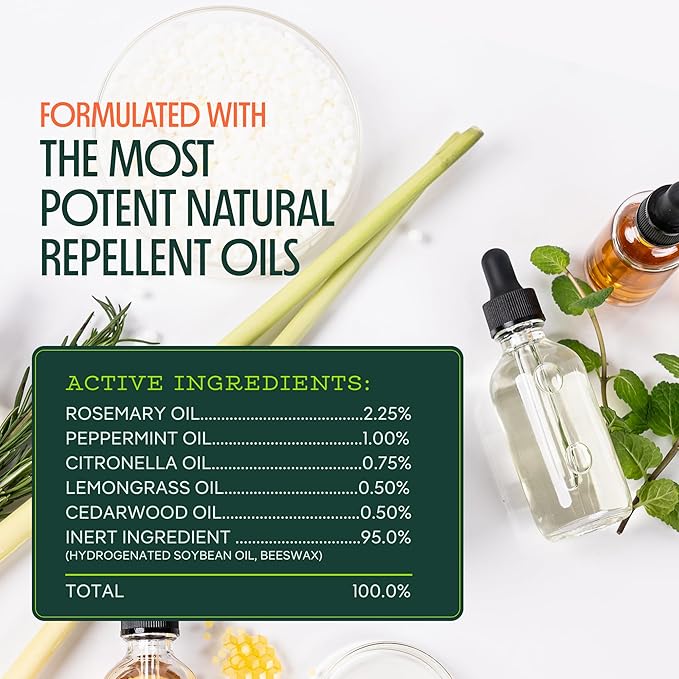 Murphy's Naturals Refillable Mosquito Repellent Candle, White, 9 oz | Soy & beeswax blend with rosemary, peppermint, citronella & lemongrass oils; 30-hour burn time; refills sold separately