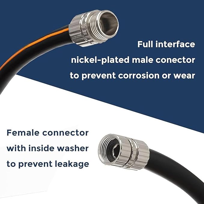 Giraffe Tools Garden Hose 5/8", Custom Length, Heavy Duty, No Kink, Flexible, Rubber Garden Hose, Leakproof Water Hose, 600 Burst PSI, 5ft Male to Female Hose