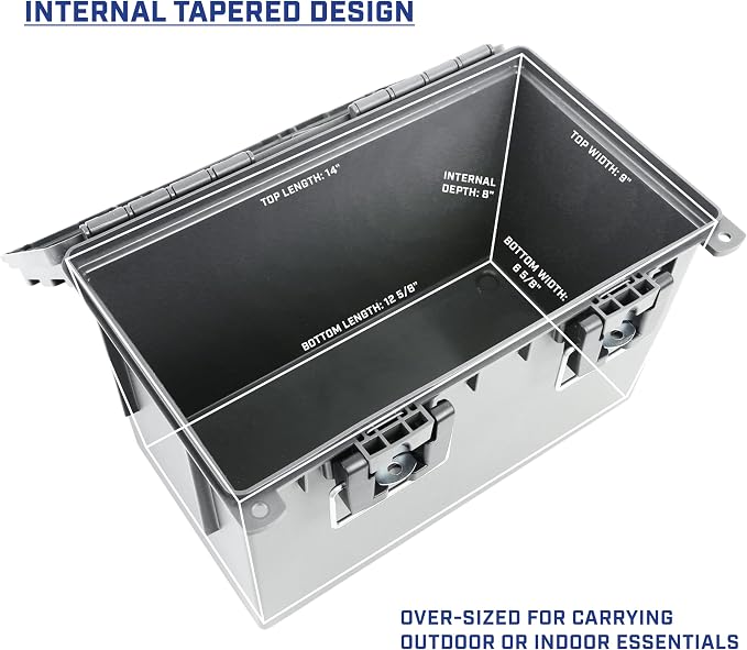 Sheffield XL Ammo Box Made in USA, Stackable Lockable Ammo Storage Box | 4 Pack Lockable Storage Box, Water and Dust Resistant Dry Box, Secures Hunting Gear, Gun Accessories, Supplies, and Bullets