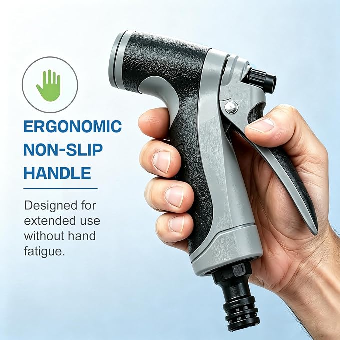 Pressure Washer Gun, High Pressure Hose Nozzle with 360° Rotating Head, 3 Adjustable Spray Modes, Power Washer Nozzle for 3/4" Garden Hose, Suitable for Car Yard Patio Pets Washing