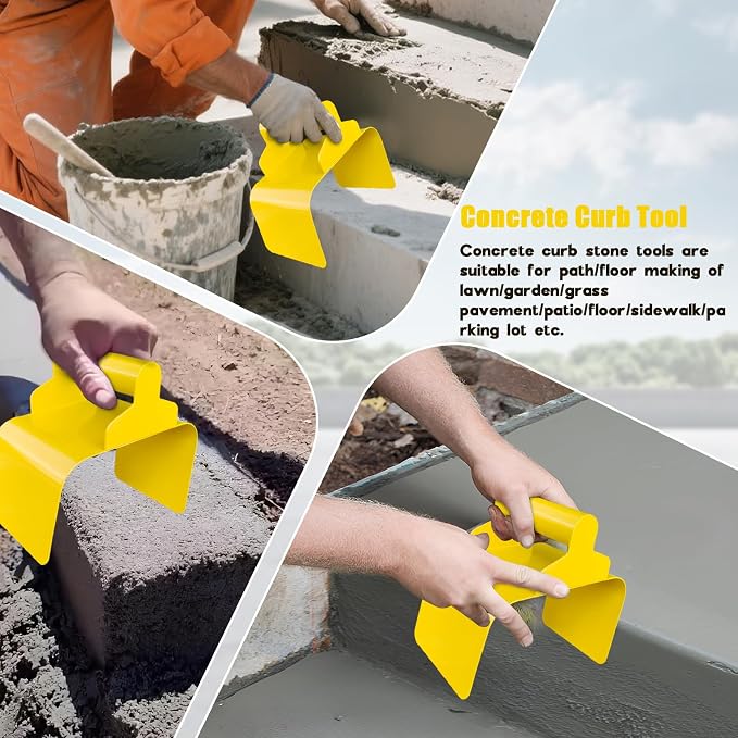 Concrete Curb Trowel, Garden Edging Curb Trowel Concrete Tool, Concrete Curb Trowel Edger, Landscape Curb Trowel with Putty Knife (Bevel Edge)