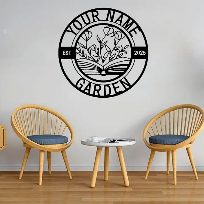 Rose Lover Outdoor Home Decor，Personalized Metal Sign, Custom Rose Metal Wall Art, Letter Monogram Sign, Rose Monogram,Personalized Rose Name Sign Decoration For Living Room