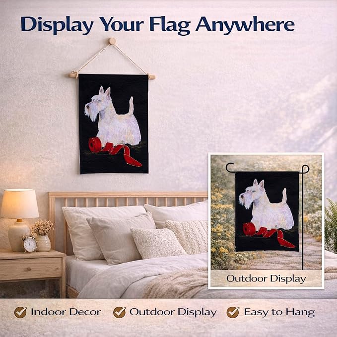 Caroline's Treasures SS8553GF Scottish Terrier Garden Flag Mailbox Flag Decorative Yard Flag Banner Outside Patio Artwork Yard Flower Beds, Garden Size, Multicolor