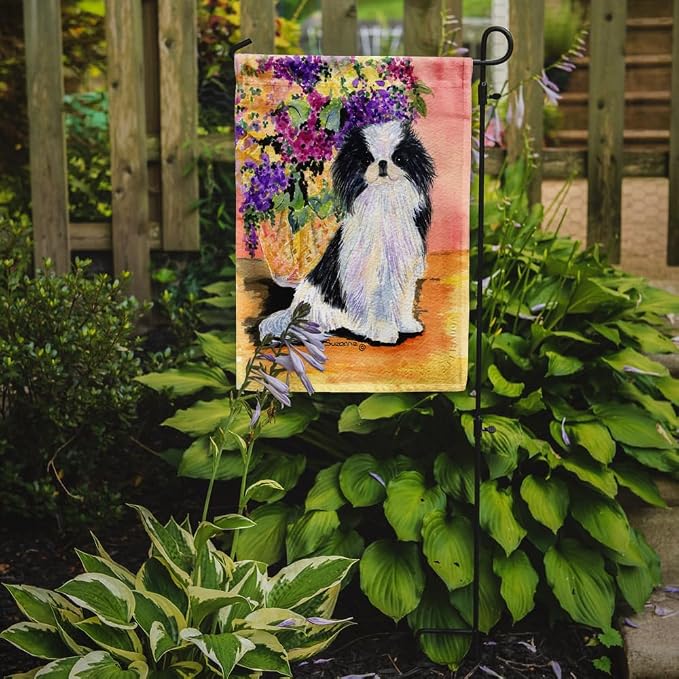 Caroline's Treasures SS8299GF Japanese Chin Garden Flag Mailbox Flag Decorative Yard Flag Banner Outside Patio Artwork Yard Flower Beds, Garden Size, Multicolor