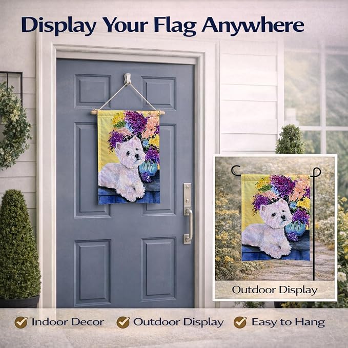 Caroline's Treasures SS8291GF Westie Garden Flag Mailbox Flag Decorative Yard Flag Banner Outside Patio Artwork Yard Flower Beds, Garden Size, Multicolor