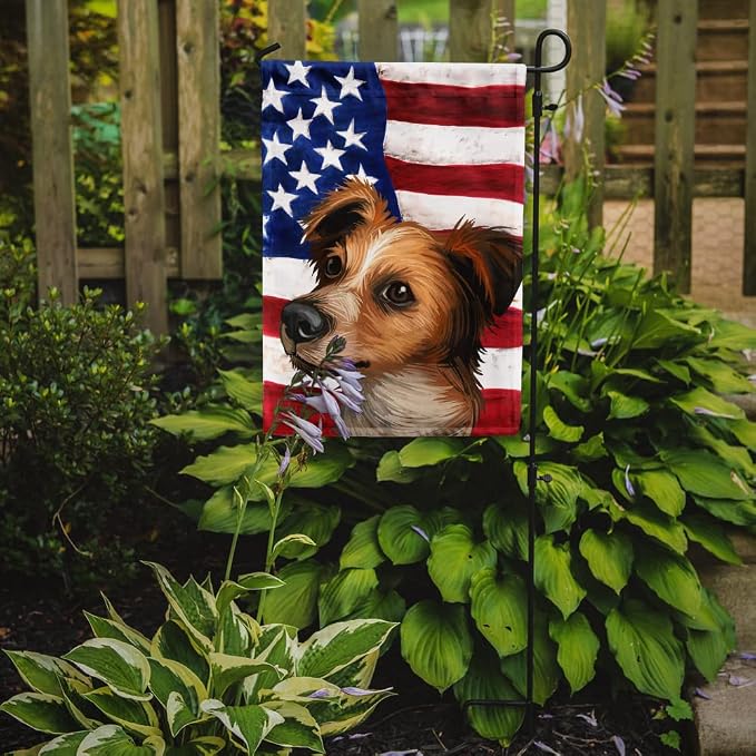 Caroline's Treasures CK6597GF Kromfohrlander American Flag Garden Flag Mailbox Flag Decorative Yard Flag Banner Outside Patio Artwork Yard Flower Beds, Garden Size, Multicolor