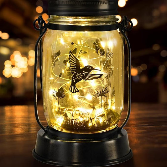 kyoryuger Hummingbird Gifts for Women/Mom/Grandma Hummingbird Solar Lanterns Mom Birthday Bird Lovers Lantern Birds Light Solar Garden Decoration for Yard, Patio,Porch Torches, Home Decor