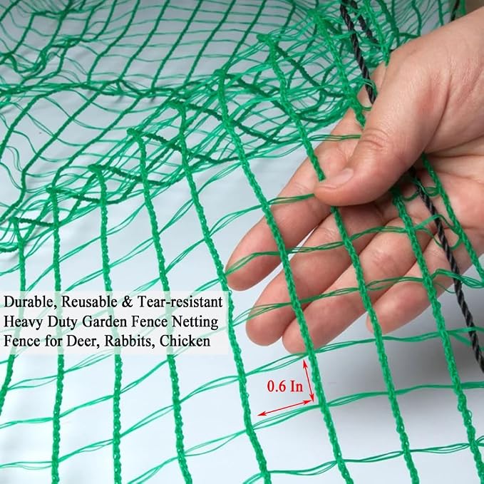 Plastic Garden Fence 4x100 FT Deer Fence Netting, Temporary Mesh Fencing Animal Barrier for Deer, Chicken, Poultry, Pet, Wildlife, Garden Bird Netting for Plant Fruit Tree Vegetable Protection