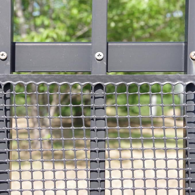 Heavy-Duty Plastic Mesh Netting, Black, 35.4 x 197 in (90cm x 5m), 12mm Grid, Recycled Plastic, Cut-to-Size, Multi-Purpose for Gardening & Fencing