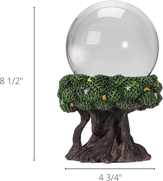 Pacific Trading Tree of Life Gazing Ball Outdoor Garden Decorations, Hand Painted Durable Mirror Globe Home Decor, 8.5 Inches