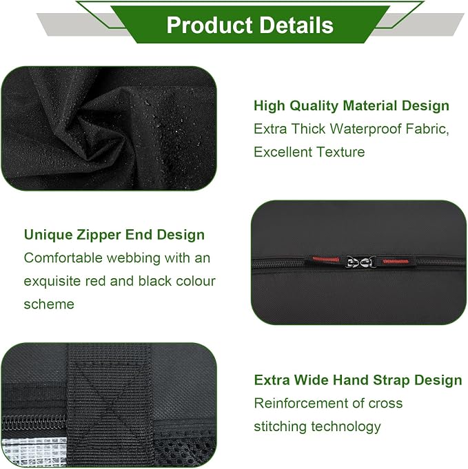 Extra Thick 24" Storage Bag Grill Tool Organizer Pro, BBQ Tool Heavy Duty Bag with Pockets, Double Layer 600D Oxford Cloth Waterproof (2X Thickness), Camping, Tailgating, BBQ Party Gift