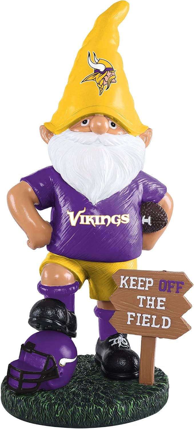 FOCO NFL Unisex-Adult NFL Team Logo Keep Off The Field Garden Statue Outdoor Gnome 8"