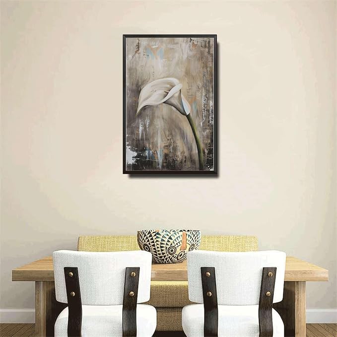 Metal Sign Tin Sign Vintage Wall Art Shabby Chic Calla Lily Tin Sign for Vintage Still Life Art Rustic Wall Decor and Distressed Wood Garden Tin Sign for Home Decor 6×8 Inches with Metal Frame