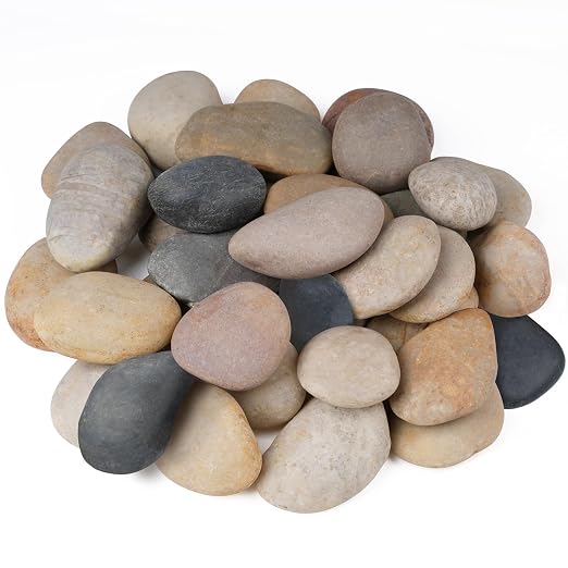 20 lbs Rocks for Outdoor Landscaping, 3"-4" Aquarium Rocks for Fish Tank, Natural Decorative Garden Stone for Plants, Flower Pots, Vase, Walkways, Yard