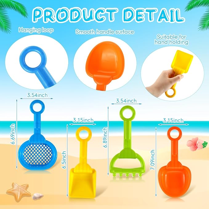 Sosation 24 Pcs Kids Watering Can and Beach Sand Shovel Set 12 Small Plastic Watering Can Bulk 12 Sand Shovels Mini Water Pail with Handle Outdoor Play Toys Child Gardening Tools for Girl Boy Gift