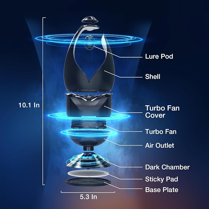 ZingZap Indoor Mosquito Trap Magic Magnet Double-Bait, 2X More Effectively Lures and Captures Mosquitoes & Gnats, Flying Insect Trap, Dusk/Dawn Smart Auto-Switch, Non-Toxic and Safe