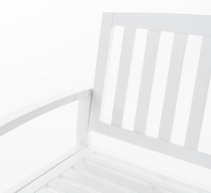 Christopher Knight Home Loja Outdoor Acacia Wood Bench, Pu White