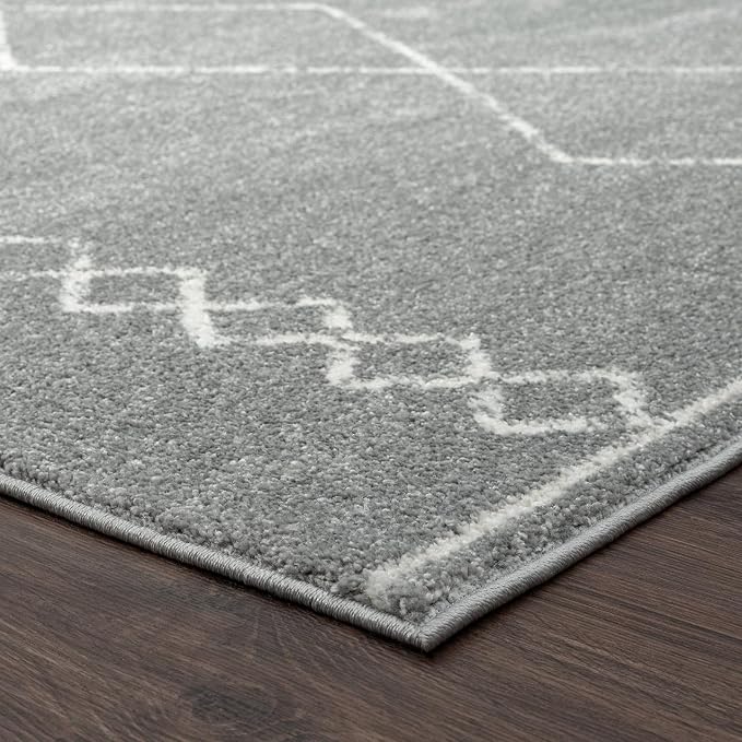 LUXE WEAVERS Daphnes Grey 8x10 Boho Moroccan Geometric Area Rug 2735