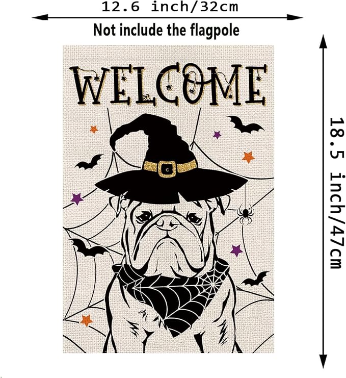 Seasonal Garden Flags English Bulldog Dog Double Sided Flags Set of 11 Holiday Farmhouse Indoor Outdoor Yard Lawn Christmas Gifts Decorations 12.5x18 Inch