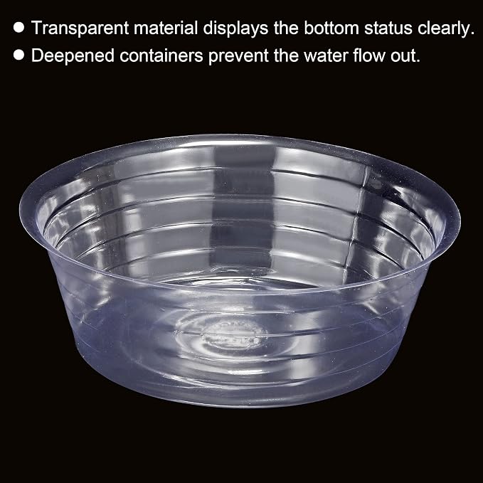 MECCANIXITY Plant Pot Saucer 11 Inch Plastic Round Flower Drip Tray for Indoor Outdoor, Clear Pack of 20