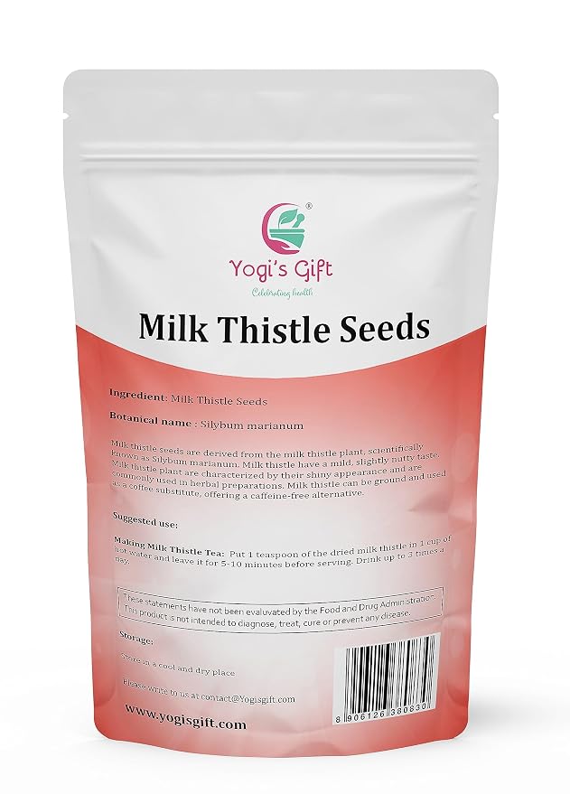 Milk Thistle Tea (Seeds) 1 LB, Cut and Sifted, 100% Natural for Herbal Tea, DIY Use & Infusions, Loose Bulk Bag, by Yogi's Gift®