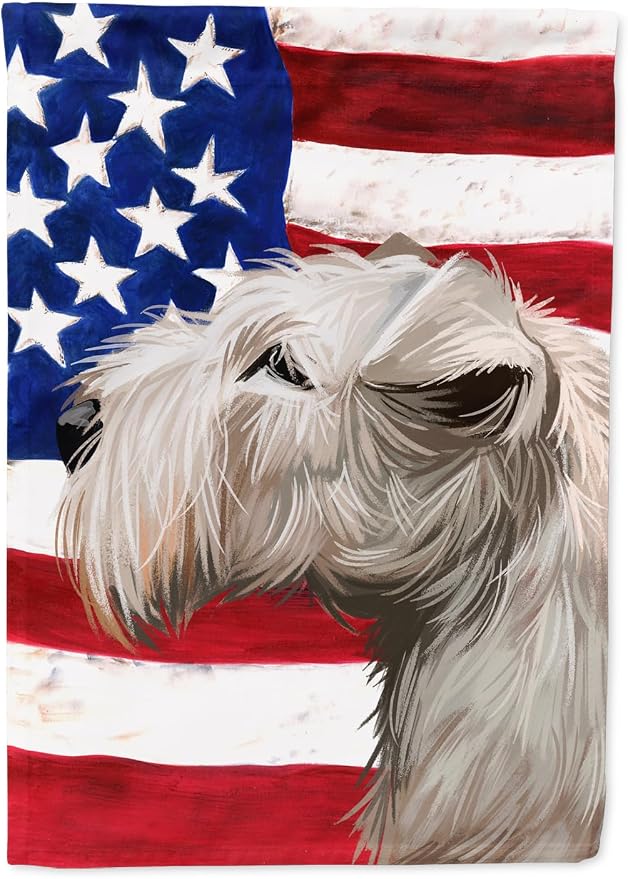 Caroline's Treasures CK6602GF Lakeland Terrier American Flag Garden Flag Mailbox Flag Decorative Yard Flag Banner Outside Patio Artwork Yard Flower Beds, Garden Size, Multicolor