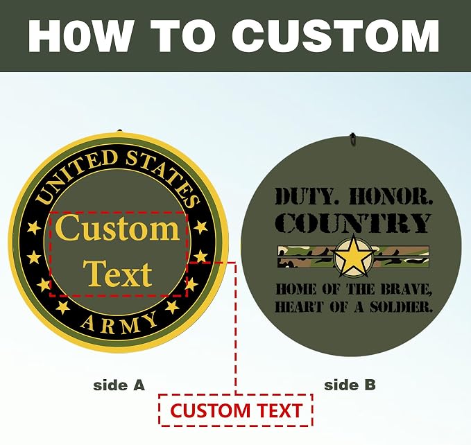 Deep Tone Wind Chimes for Army Soldiers Memory Gifts, Personalized Name/Date/Text Wind Chimes for US Military, Sympathy Gifts for Veteran, Veterans Day Gift(Produced in Texas)