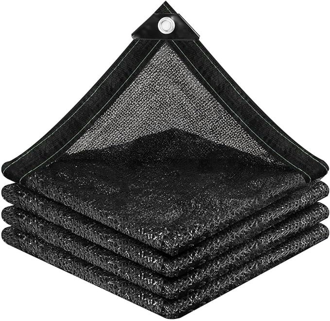 vensovo 70% Sunblock Shade Cloth Net Black Resistant - 8x20 Ft Garden Shade Mesh for Plant Cover, Greenhouse, Chicken Coop, Kennels, Tomatoes Plants