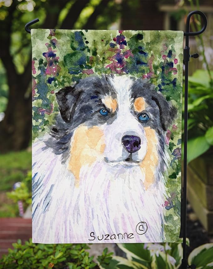 Caroline's Treasures SS8821GF Australian Shepherd Garden Flag Mailbox Flag Decorative Yard Flag Banner Outside Patio Artwork Yard Flower Beds, Garden Size, Multicolor