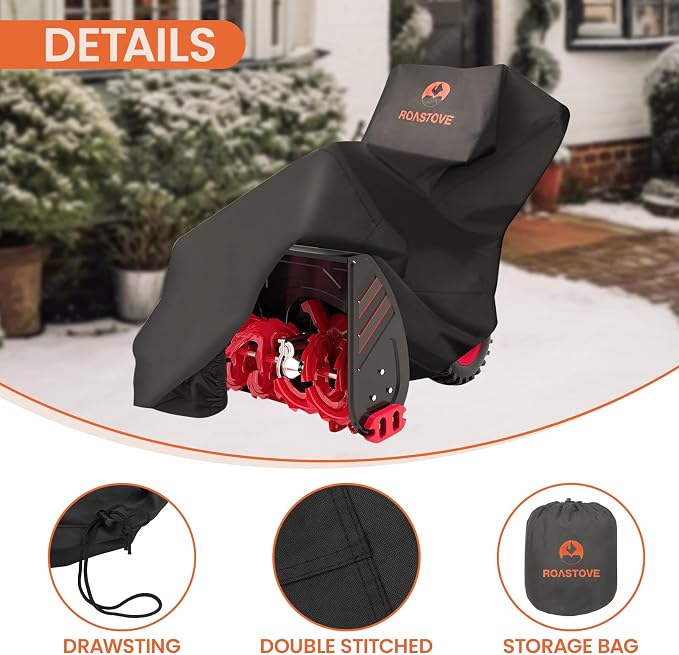 Snow Blower Cover - 600D Oxford Waterproof,Heavy Duty Snow Thrower Cove Fit for EGO, Honda, Ariens, Ryobi, Troy Bilt, Snow Joe, Toro, and PowerSmart