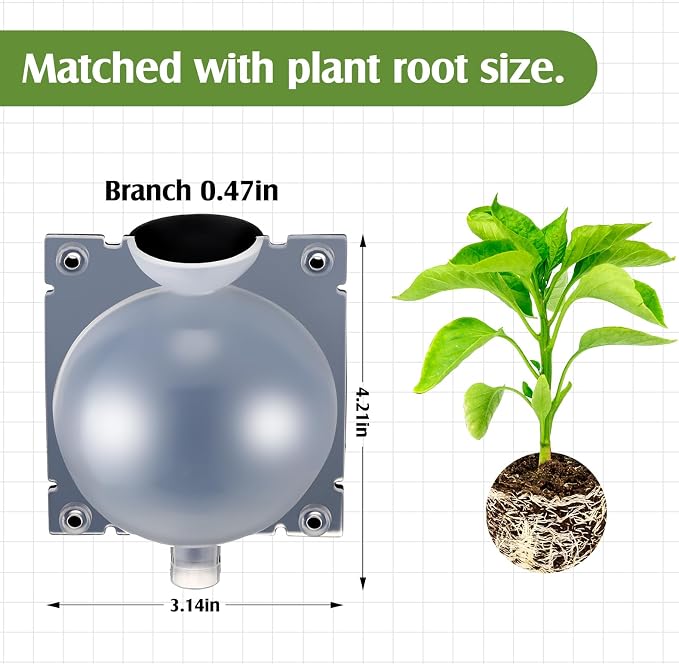 Threehoney 20 Pcs Air Layering Propagation Kit Reusable Half Black Half Transparent Grafting Ball Air Layering Pods Propagation Box Plant Rooting Grafting Box for Plants, Large