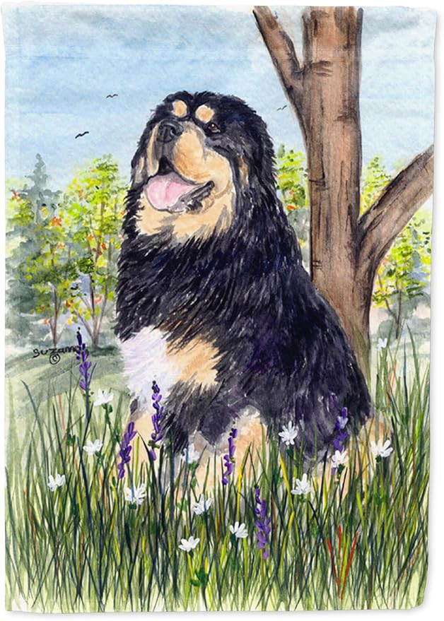 Caroline's Treasures SS8106GF Tibetan Mastiff Garden Flag Mailbox Flag Decorative Yard Flag Banner Outside Patio Artwork Yard Flower Beds, Garden Size, Multicolor