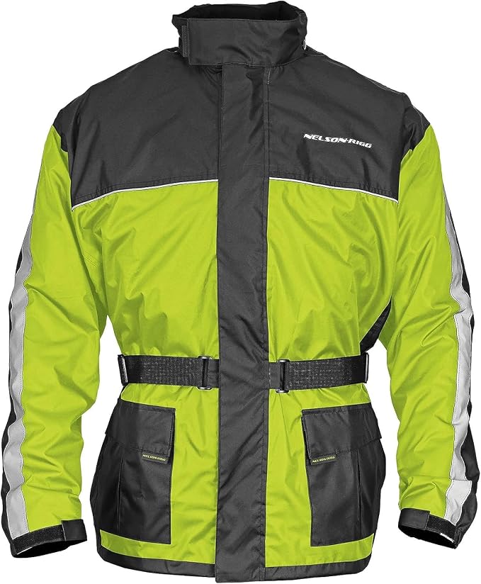 Nelson Rigg Solo Storm Rain Jacket, Waterproof, Breathable, and Packable (Hi-Vis Yellow/Black, XX-Large)